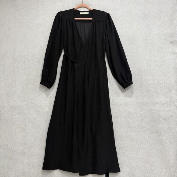 Christy Dawn Dresses & Skirts - Christy Dawn Elsa Dress Womens Medium Black Wrap Maxi Long Sleeve Puff Boho USA
